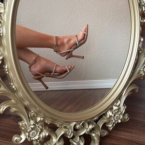 Wild Pair tan sparkly heels - Strappy Heels size 7.5